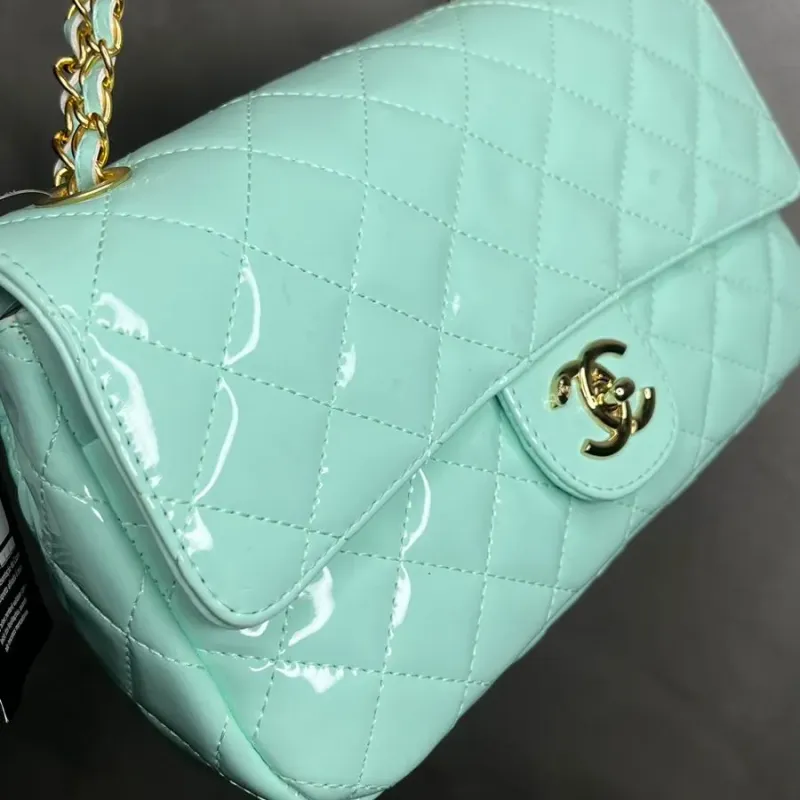 BOLSA REPLICA CHANEL VERDE AGUA COM ALÇA