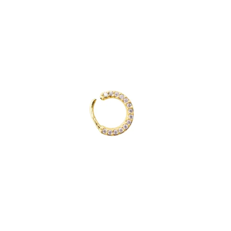 PIERCING SEPTO ZIRCONIA - BANHADO A OURO 18K