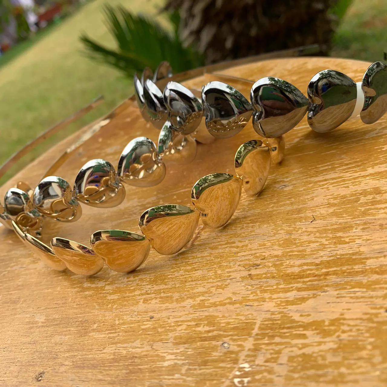 TIARA CORAÇÃO CHEIO - BANHADO A OURO 18K