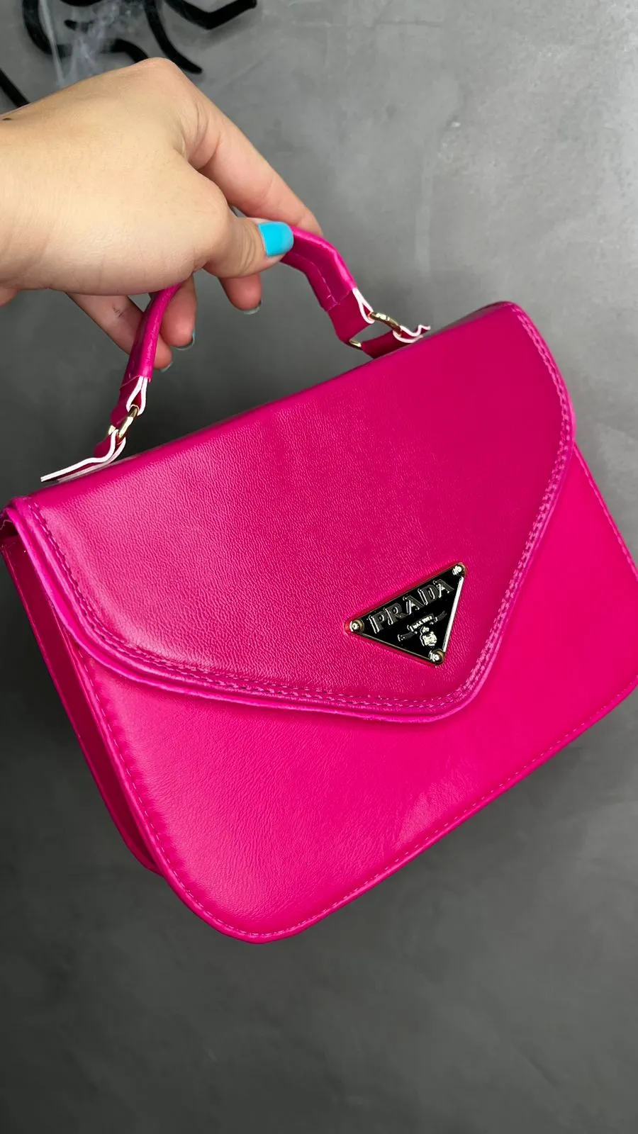 BOLSA REPLICA PRADA COURO SINTÉTICO PINK COM ALÇA