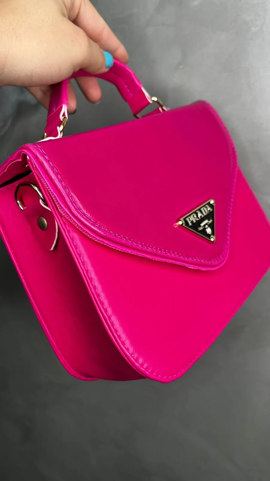 BOLSA REPLICA PRADA COURO SINTÉTICO PINK COM ALÇA