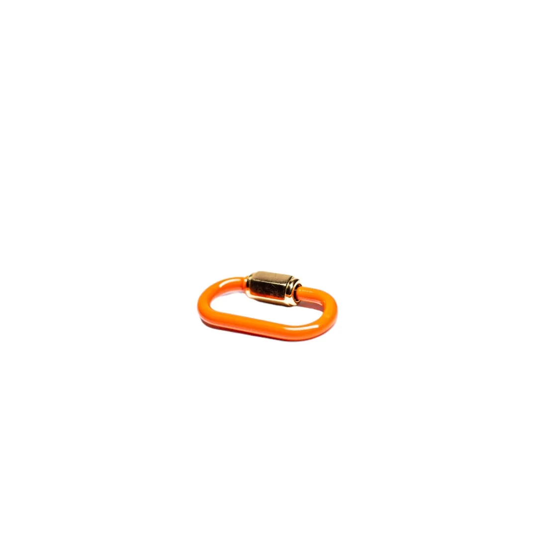 PINGENTE NEON FECHO OVAL LARANJA  - BANHADO A OURO 18K