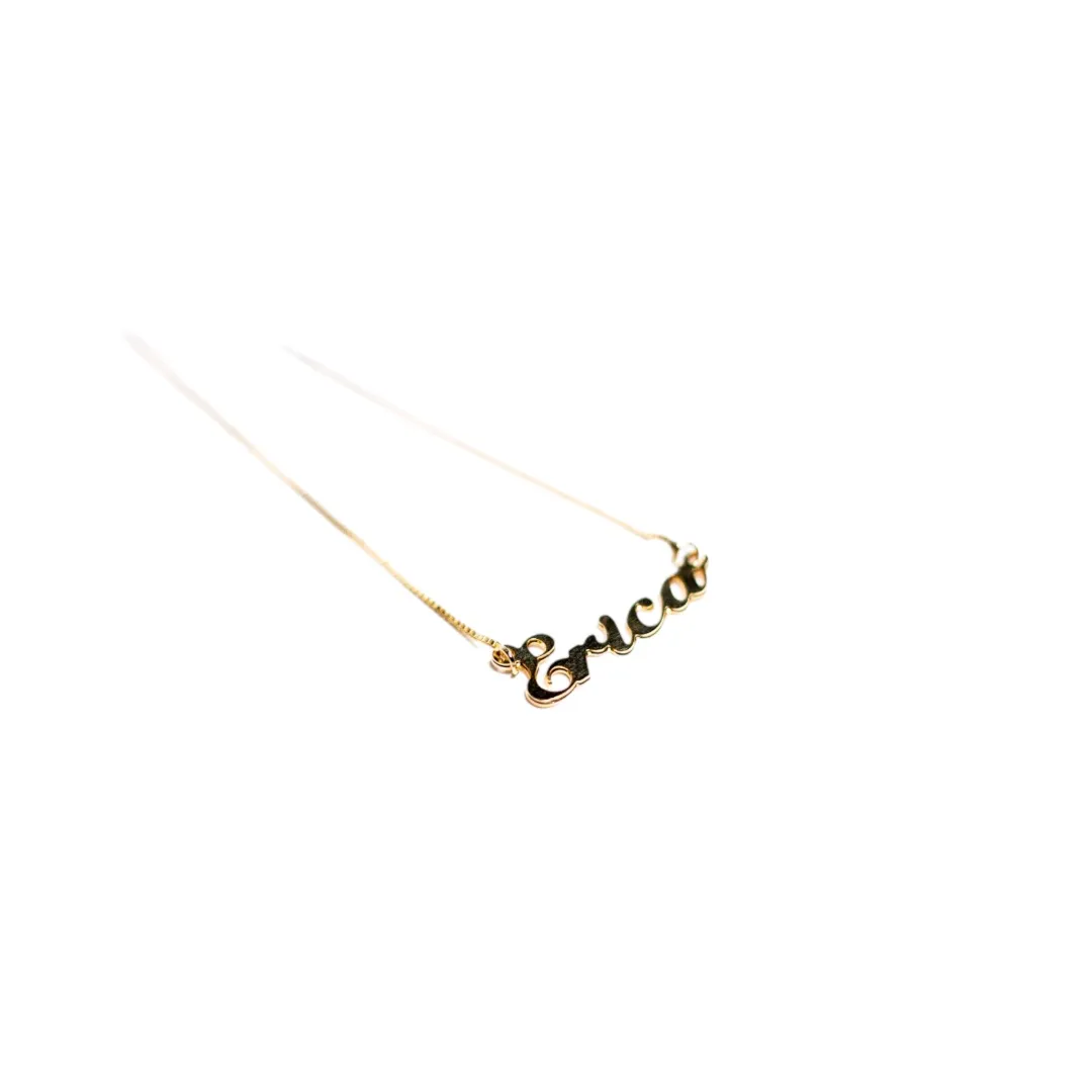 CORRENTE PERSONALIZADA NOME SIMPLES ERICA - BANHADO A OURO 18K