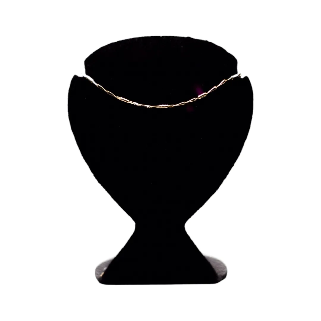 CHOKER LISO PALITO TRANÇADO COM EXTENSOR- BANHADO A OURO 18K