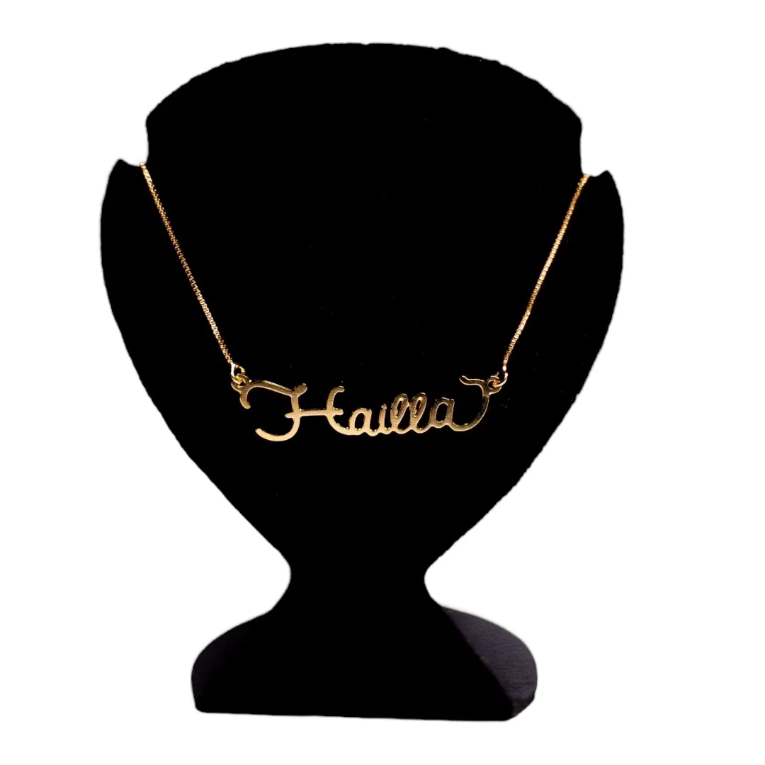 CORRENTE PERSONALIZADA NOME SIMPLES HAILA - BANHADO A OURO 18K