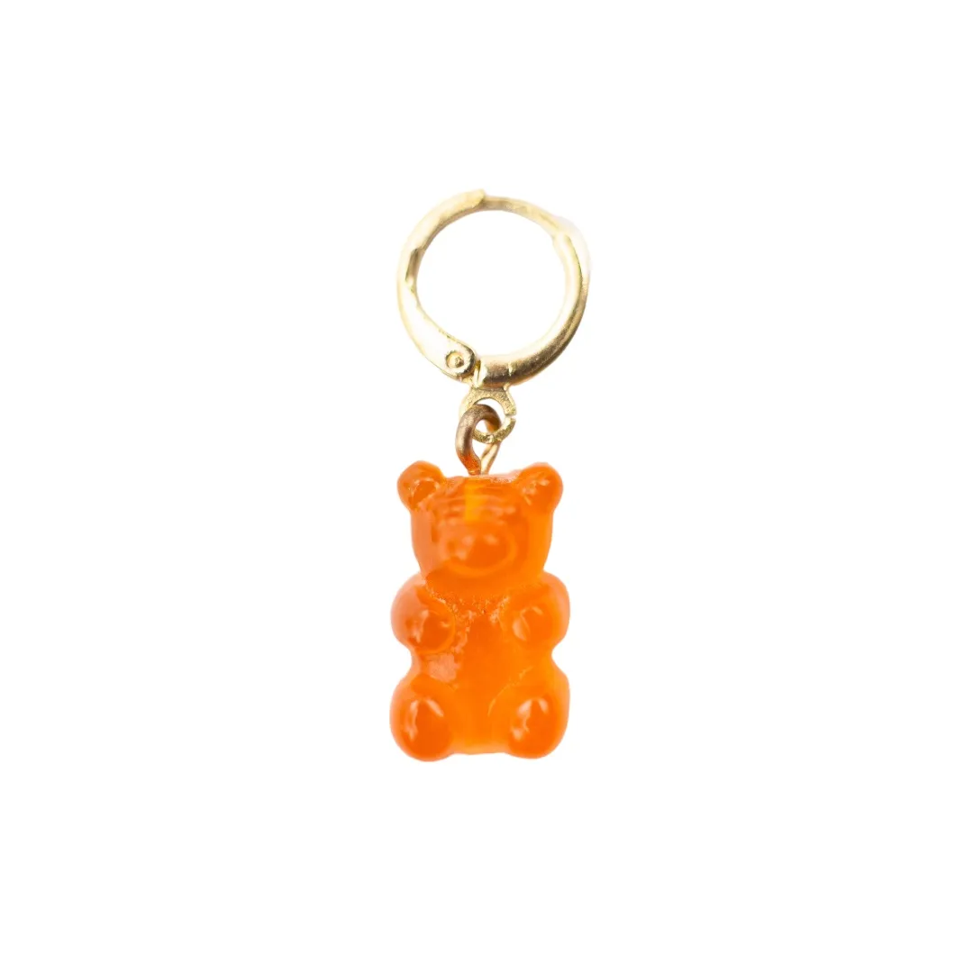 PINGENTE URSINHO TED LARANJA TRANSPARENTE - BANHADO A OURO 18K