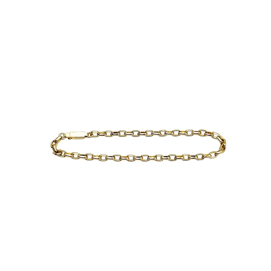 PULSEIRA MASCULINA CARTHIE ABAULADO  MÉDIO COM FECHO GAVETA -  BANHADO A OURO 18K