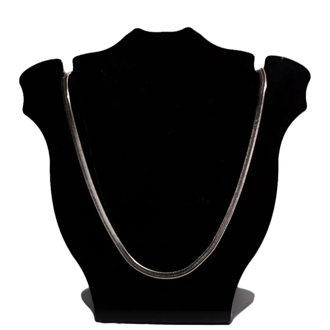 CHOKER RABO DE RATO MÉDIO COM EXTENSOR - BANHADO A RÓDIO BRANCO