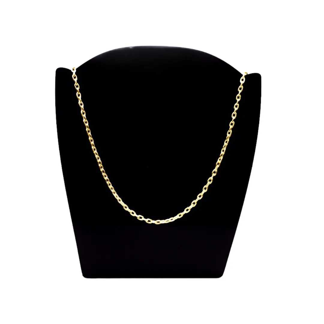 CORRENTE MASCULINA ELO CARTHIE ABAULADO FINO 70CM- BANHADO A OURO 18K