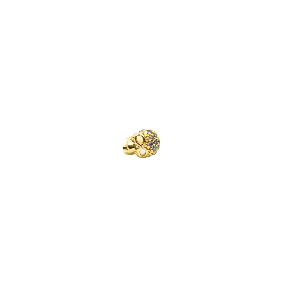 PIERCING PINO CAVEIRA CRAVEJADA - BANHADO A OURO 18K