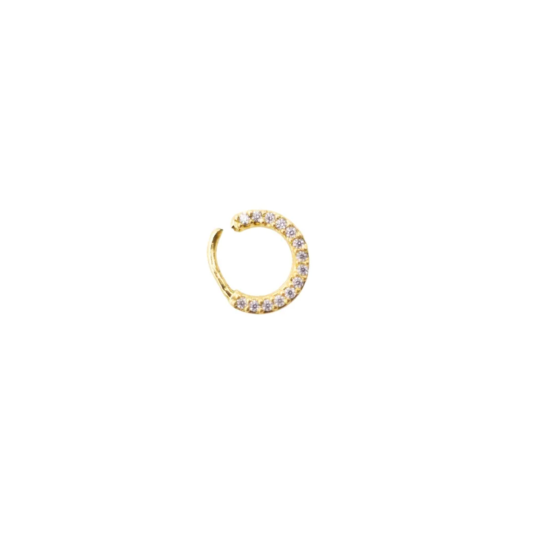 PIERCING SEPTO ZIRCONIA - BANHADO A OURO 18K