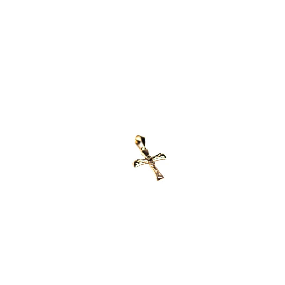 PINGENTE CRUCIFIXO COM ROSTO JESUS CRISTO- BANHADO A OURO 18K