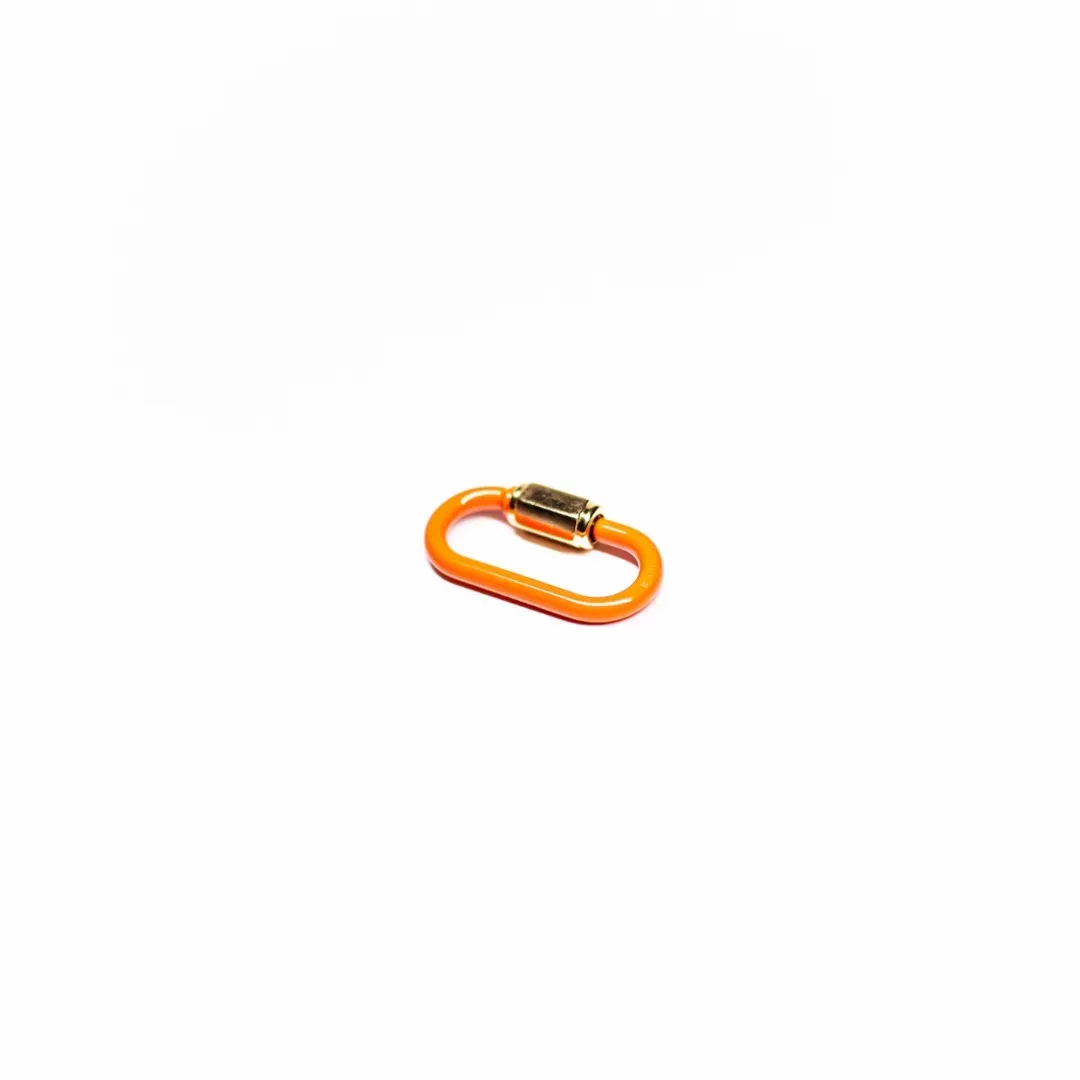 PINGENTE NEON FECHO OVAL LARANJA  - BANHADO A OURO 18K