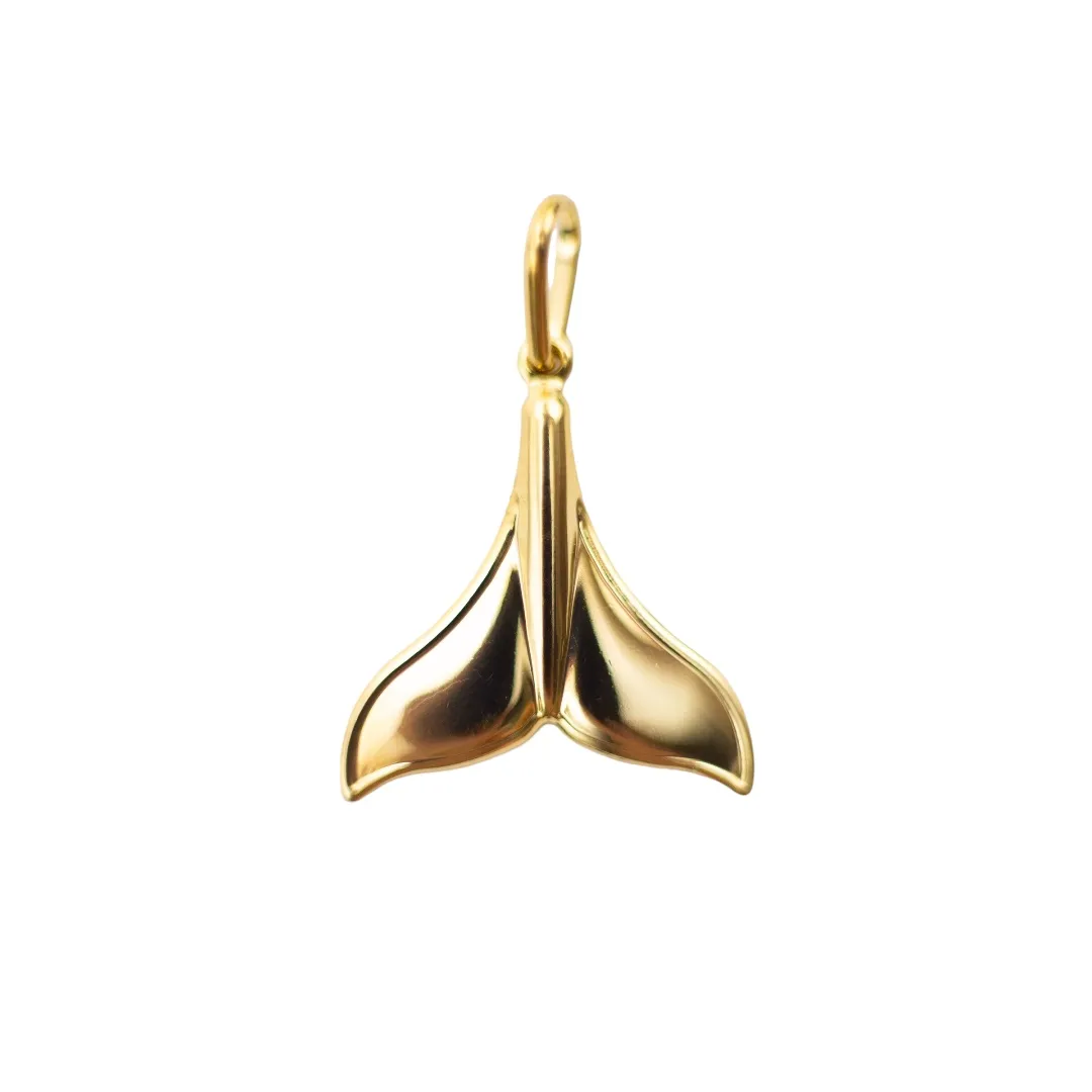 PINGENTE RABO DE SEREIA LISO   - BANHADO A OURO 18K