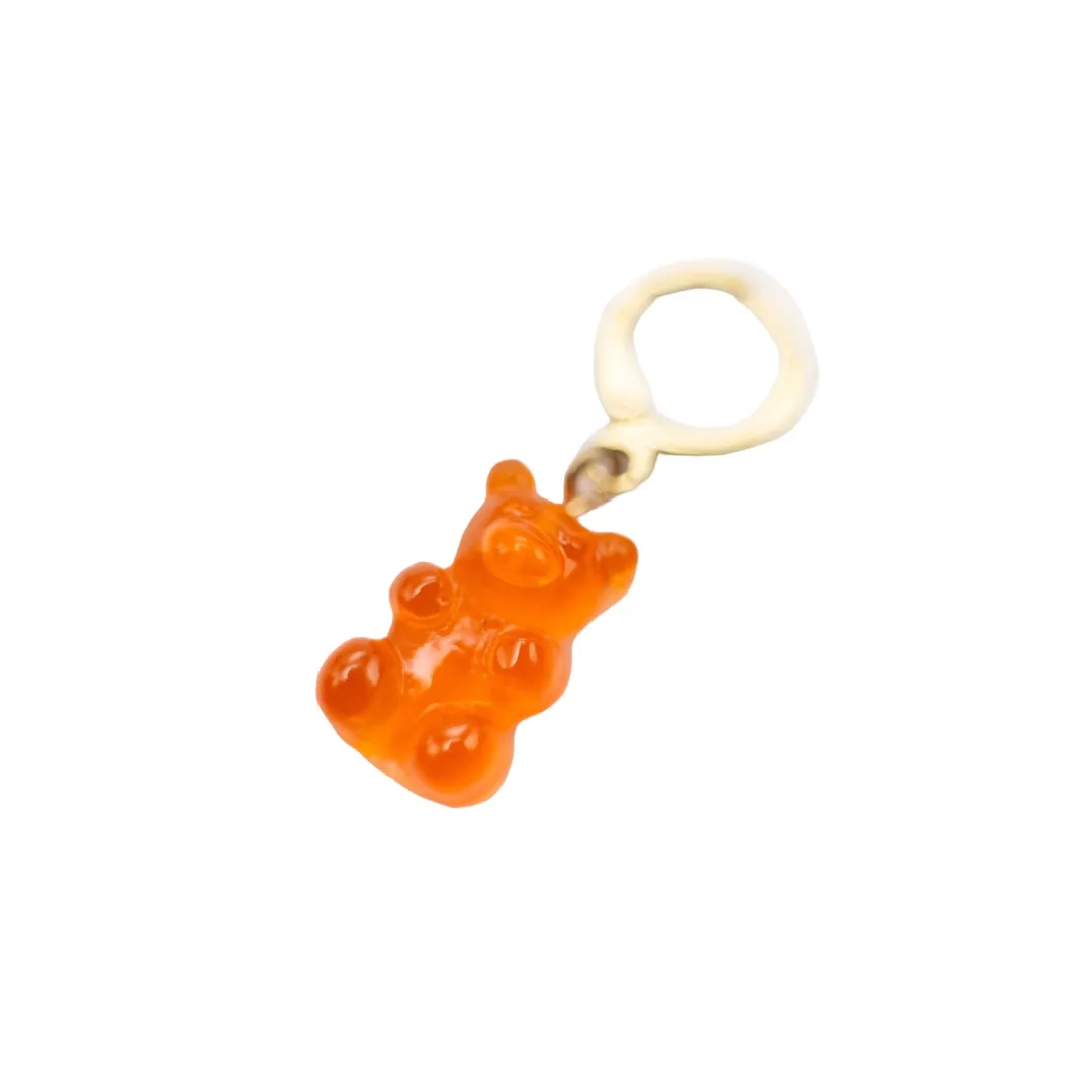 PINGENTE URSINHO TED LARANJA TRANSPARENTE - BANHADO A OURO 18K