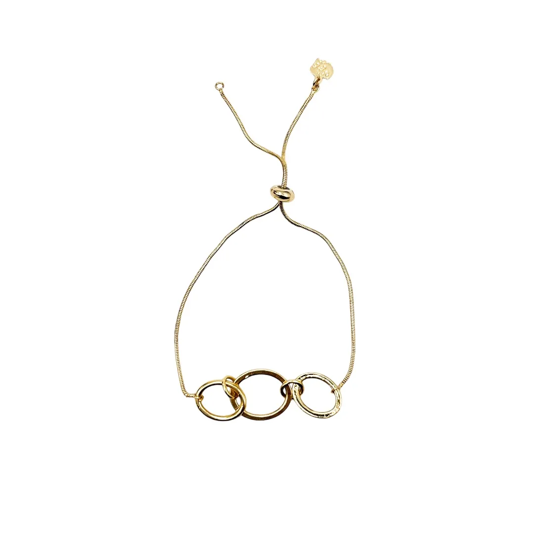 PULSEIRA AROS LISO GRAVATINHA- BANHADO A OURO 18K