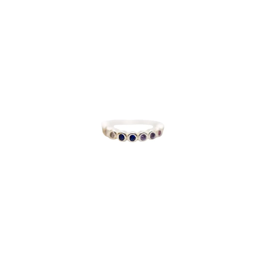 PIERCING ARGOLA COM ZIRCONIA COLORS REDONDO -PRATA 925