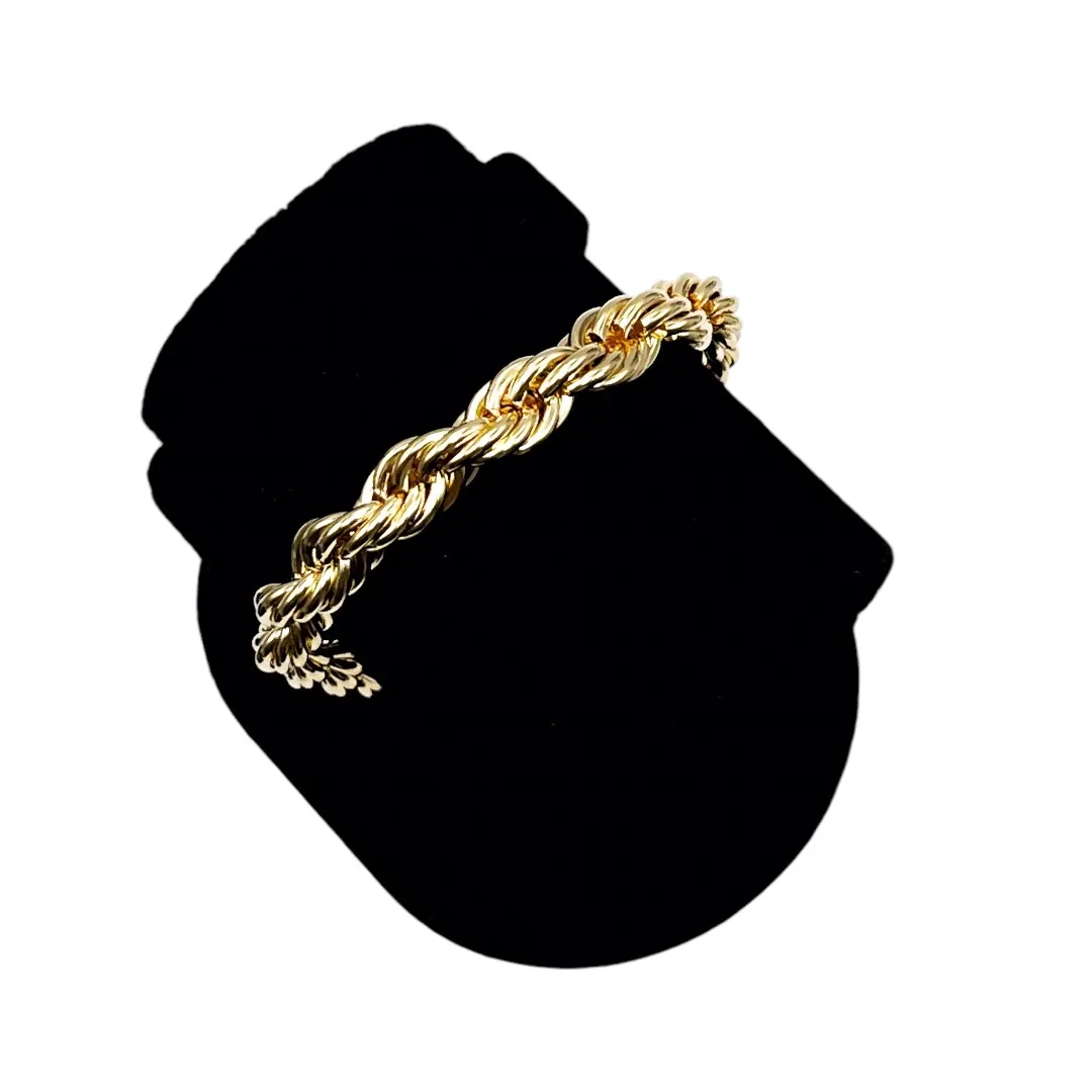 PULSEIRA CORDÃO BAIANO GROSSO LISO - BANHADO A OURO 18K