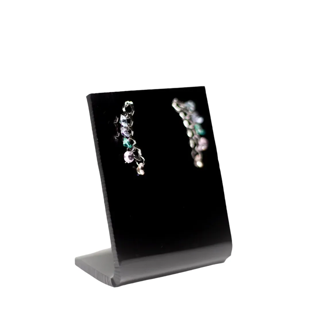 BRINCO TIPO EAR CUFF GRUMET COM ZIRCONIA COLORS PENDURADA- BANHADO A RÓDIO NEGRO