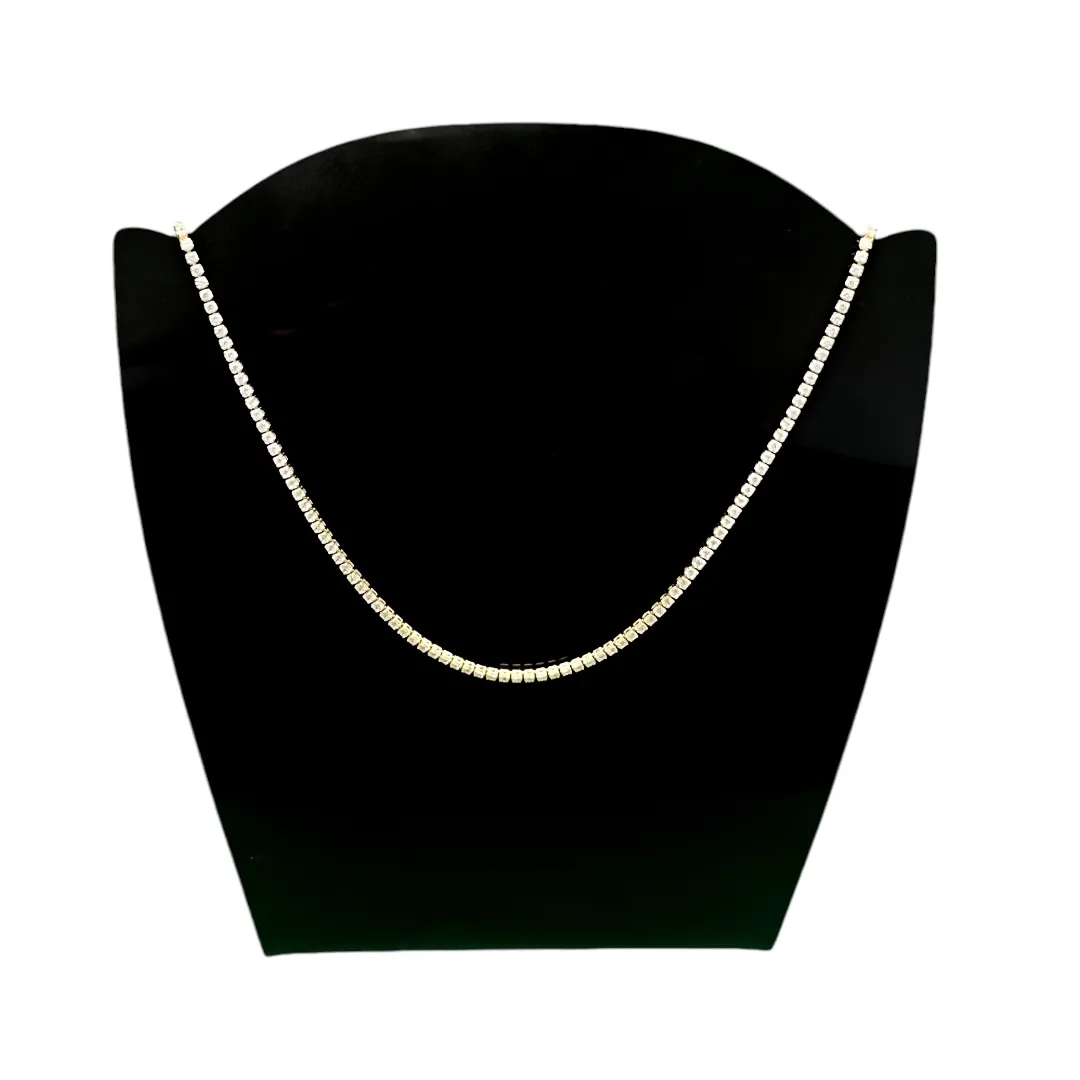 CHOKER RIVIERA FINO COM ZIRCONIA CRISTAL E EXTENSOR - BANHADO A OURO 18K