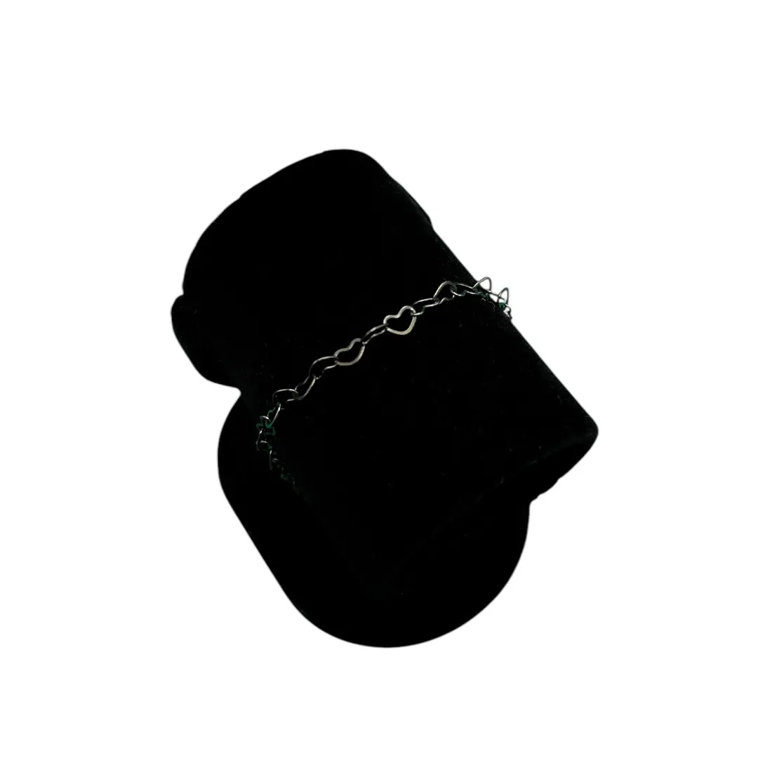 PULSEIRA CORRENTE 3X1 COM MEDALHAS LISA E EXTENSOR - BANHADO A RODIO NEGRO